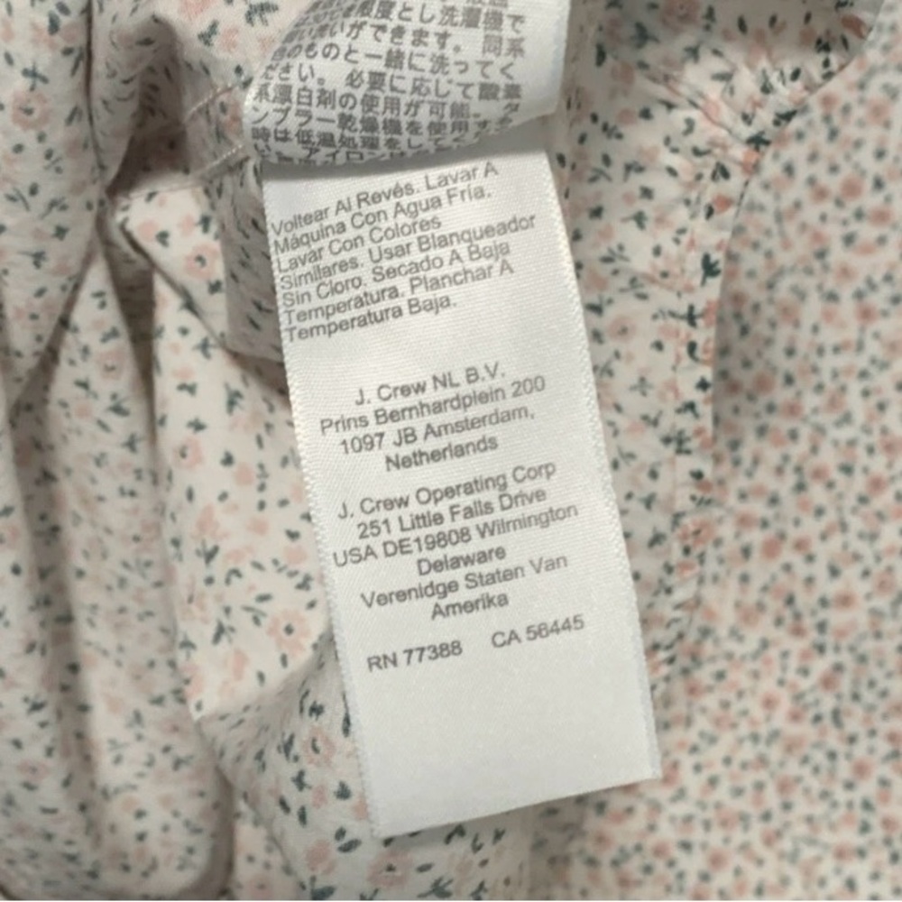 J. Crew Men's XXL 98% Cotton White Subtle Floral Button Up Shirt Slim Fit - Picture 5 of 8